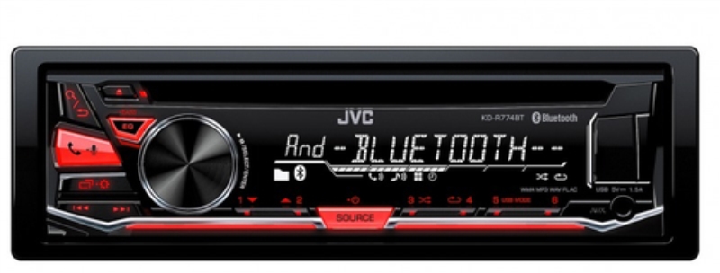 JVC Autoradio JVC KD-R774BT bluetooth 40 W nero con led rossi